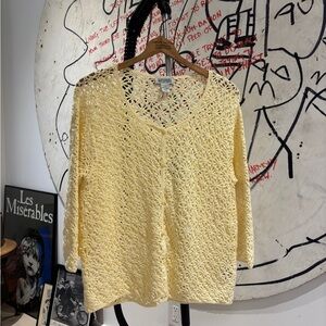 Vintage 90s Crotchet Loose Knit 100% Cotton Cardigan